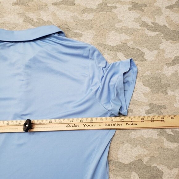 Under Armour Golf Polo Top Womens Large Blue Heatgear Short Sleeve Branded - Picture 10 of 12